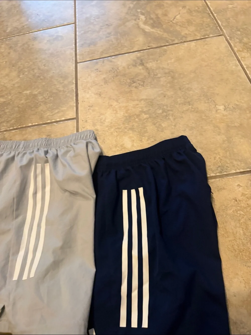 2 pair !! adidas Kids Two-Pack Athletic Shorts — Light Gray & Navy.